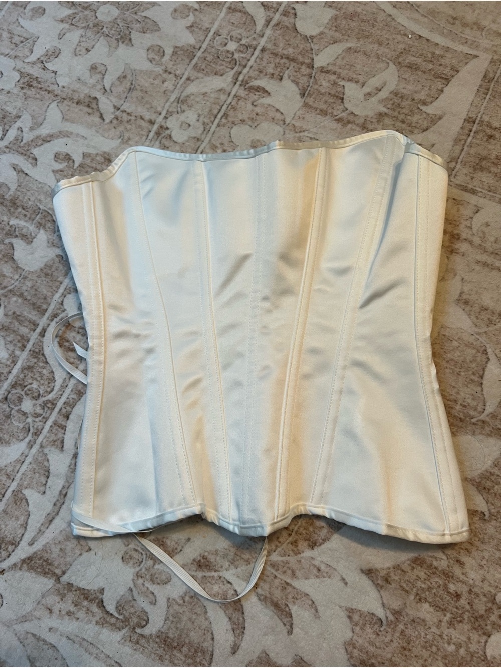 Women's White Satin Corset Camisole